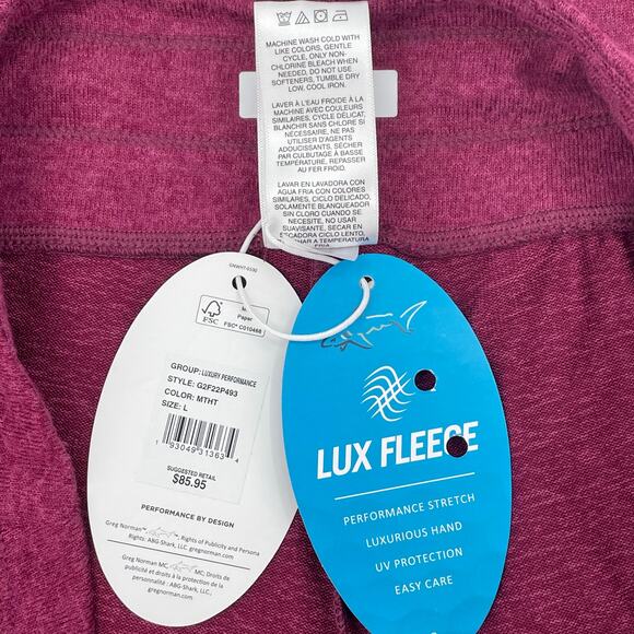 NWT Greg Norman Women's Fleece Pants, Jaclyn Knit, Sz. L Stretch Casual Leisure - Picture 8 of 9